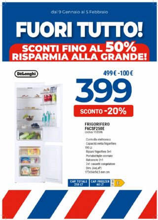 FRIGO DE LONGHI INCASSO F6CSF250E